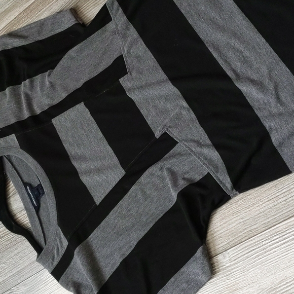 BOGO!! French Connection Oversized Striped Black and Grey Tunic S - Picture 4 of 5